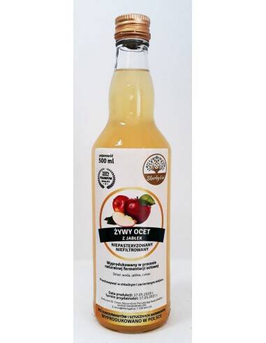 Żywy ocet z jabłek 100% naturalny 500ml - Skarby Gai