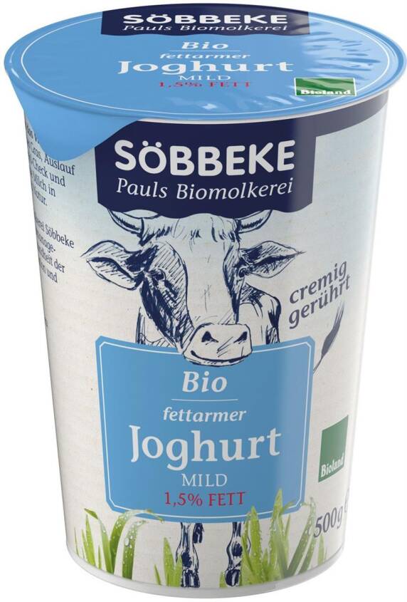 JOGURT NATURALNY (1,5 % TŁUSZCZU W MLEKU) BIO 500 g - SOBBEKE