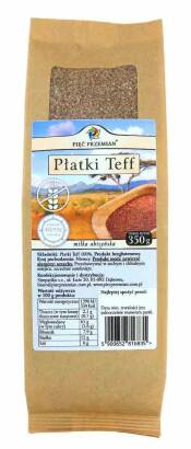 Płatki teff  brązowe bezglutenowe 350 g - Pięć Przemian