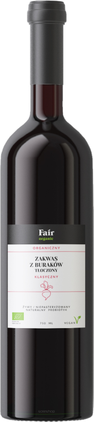 ŻYWY ZAKWAS Z BURAKÓW KLASYCZNY BIO 750 ml - FAIR ORGANIC