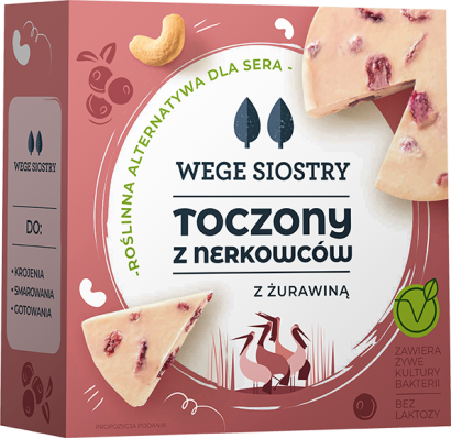 WEGAŃSKA ALTERNATYWA SERA Z ORZECHÓW NERKOWCA Z ŻURAWINĄ BEZGLUTENOWA 140 g - WEGE SIOSTRY