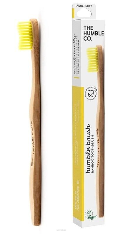 Szczoteczka do zębów, bambusowa soft żółta 19cm