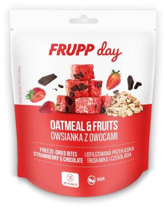 FRUPP DAY KOSTKI OWSIANE TRUSKAWKA - CZEKOLADA BEZGLUTENOWE 25 g - CELIKO