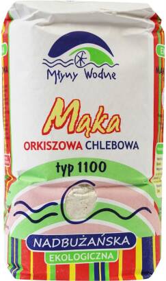 MĄKA ORKISZOWA CHLEBOWA NADBUŻAŃSKA TYP 1100 BIO 1 kg - MŁYNY WODNE (EKO OAZA)