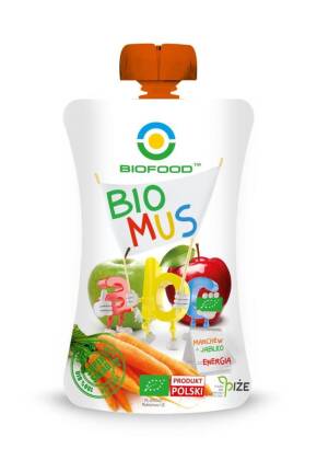 MUS MARCHWIOWO - JABŁKOWY BEZGLUTENOWY BIO 90 g - BIO FOOD