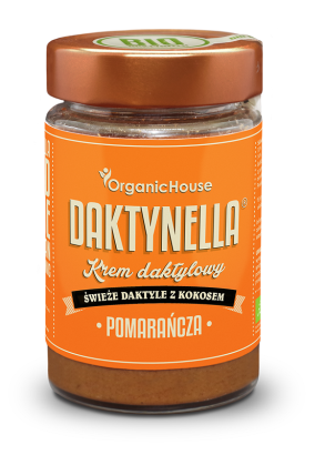 KREM KOKOSOWO - DAKTYLOWY POMARAŃCZA BEZGLUTENOWY BIO 190 g - ORGANIC HOUSE (DAKTYNELLA)