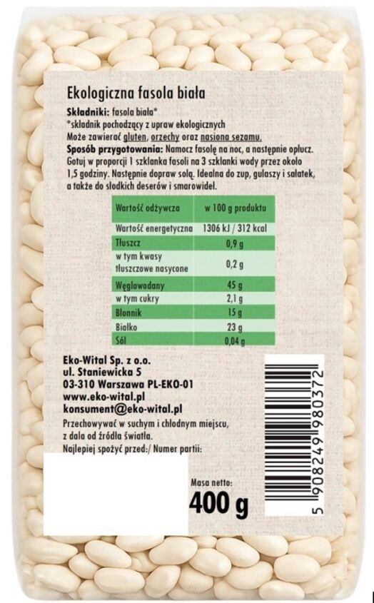 Fasola biała BIO 400 g