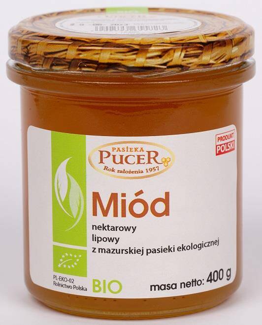 MIÓD NEKTAROWY LIPOWY BIO 400 g - PASIEKA PUCER