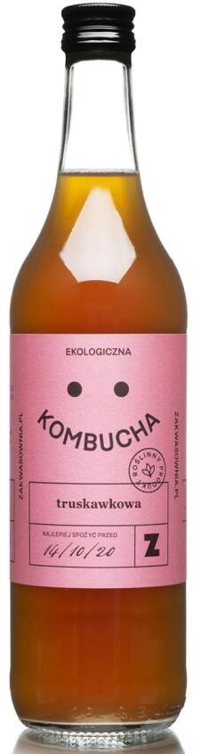 KOMBUCHA TRUSKAWKOWA BIO 500 ml - ZAKWASOWNIA