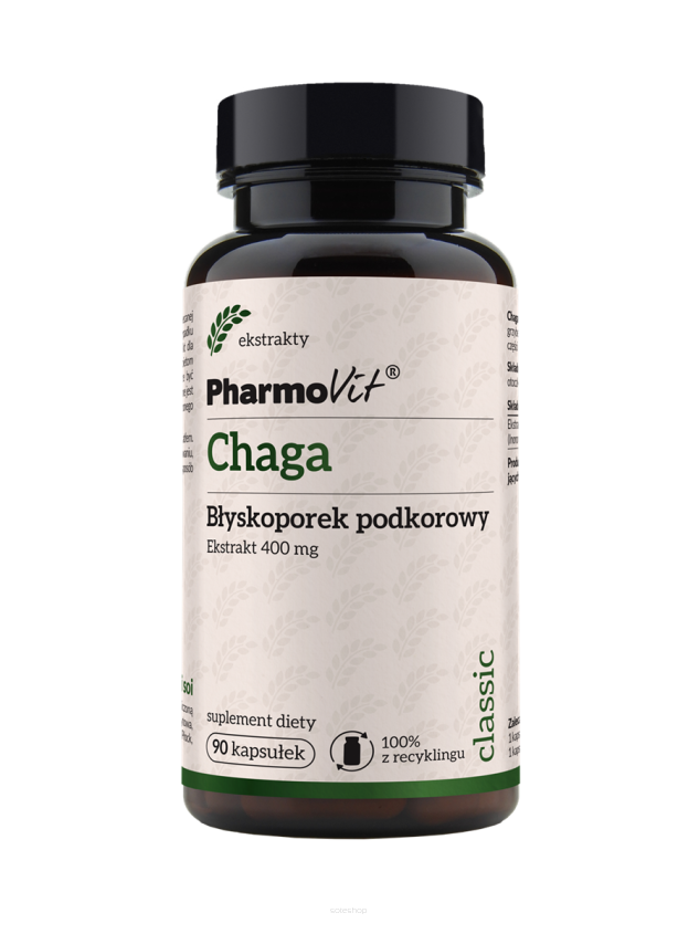 Chaga Błyskoporek podkorowy 400 mg 90 kaps | Classic Pharmovit