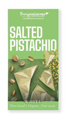 TABLICZKA KAKAOWA PISTACJE - SÓL HIMALAJSKA BEZGLUTENOWA BIO 60 g - BENJAMISSIMO