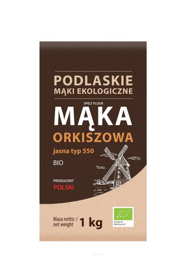 MĄKA ORKISZOWA JASNA TYP 550 BIO 1 kg - BIO LIFE (MĄKI PODLASKIE)