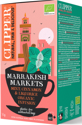 HERBATKA Z MIĘTĄ, CYNAMONEM I LUKRECJĄ (MARRAKESH MARKETS) BIO (20 x 1,75 g) 35 g - CLIPPER