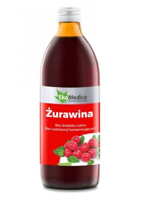 Żurawina, sok z żurawiny 100% 500 ml - EkaMedica PROMOCJA!