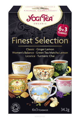 HERBATKA EKSPRESOWA FINEST SELECTION (MIX HERBATEK) BIO (6 x 3 TOREBKI) 34,2 g - YOGI TEA