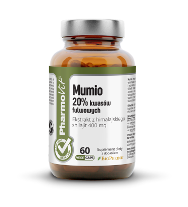 Mumio 20% kwasów fulwowych 60 kaps Vcaps® | Clean Label Pharmovit