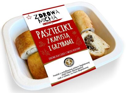 PASZTECIKI Z KAPUSTĄ I GRZYBAMI BEZGLUTENOWE 140 g - ZDROWA MICHA (NA ZAMÓWIENIE - PRODUKT SEZONOWY)