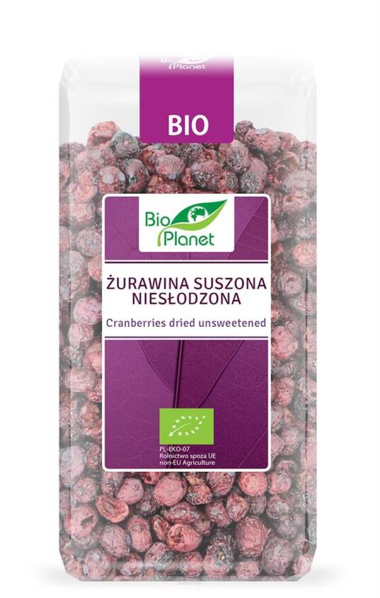 ŻURAWINA SUSZONA NIESŁODZONA BIO 50 g - BIO PLANET