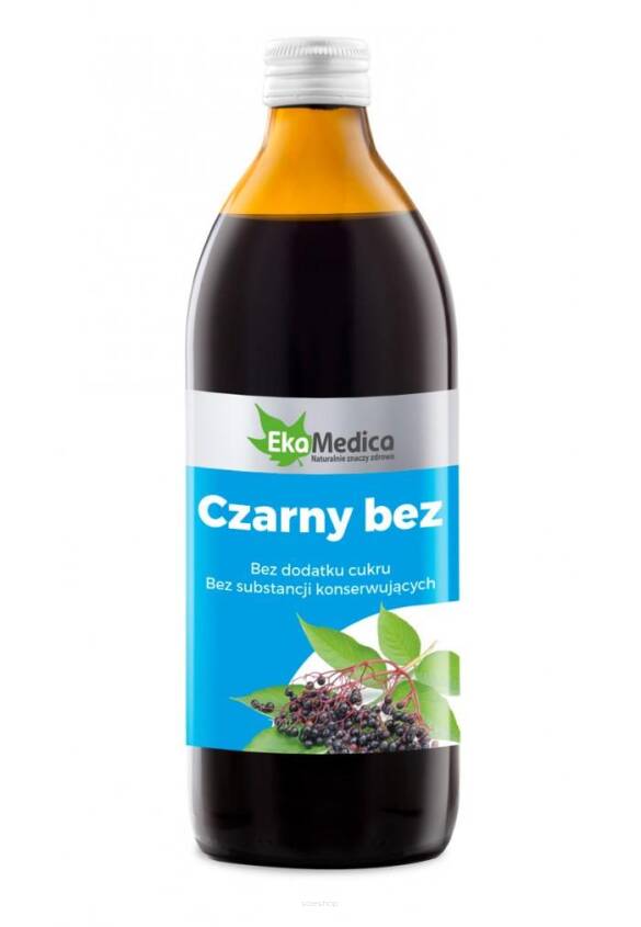 Czarny bez, sok z czarnego bzu 100% 500 ml - EkaMedica