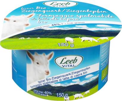 KOZI TWARÓG (40 % TŁUSZCZU W SUCHEJ MASIE) BIO 150 g - LEEB VITAL