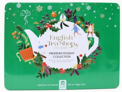 Zestaw herbatek Premium Holiday Collection w ozdobnej zielonej puszcze BIO