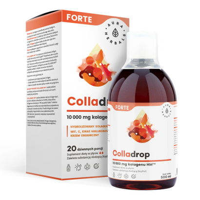 Colladrop Forte, kolagen morski 10000 mg, płyn 500 ml - Aura Herbals