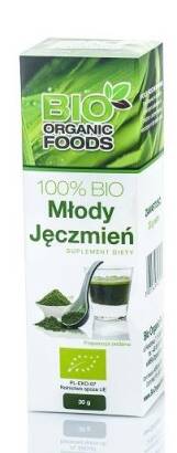 Młody jęczmień  BIO Sok z młodego jęczmienia Bio Organic Foods 30 g PROMOCJA!