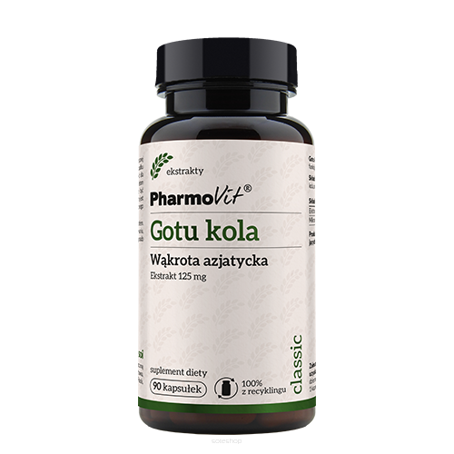 GOTU COLA (WĄKROTKA AZJATYCKA EKSTRAKT 125 mg) 90 KAPSUŁEK BEZGLUTENOWE 41,85 g - PHARMOVIT (CLASSIC)