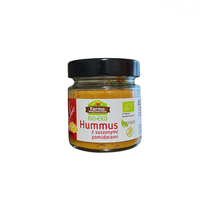 HUMMUS Z SUSZONYMI POMIDORAMI BEZGLUTENOWY BIO 160 g  - FARMA ŚWIĘTOKRZYSKA