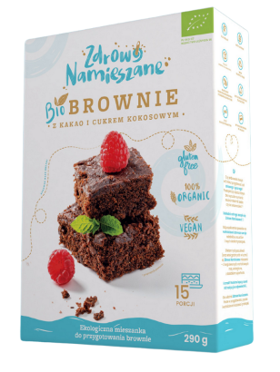 MIESZANKA NA BROWNIE Z KAKAO I CUKREM KOKOSOWYM BEZGLUTENOWA BIO 290 g - ZDROWO NAMIESZANE