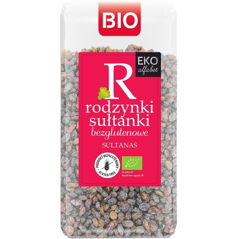 RODZYNKI SUŁTANKI BEZGLUTENOWE BIO 400 g - EKO ALFABET