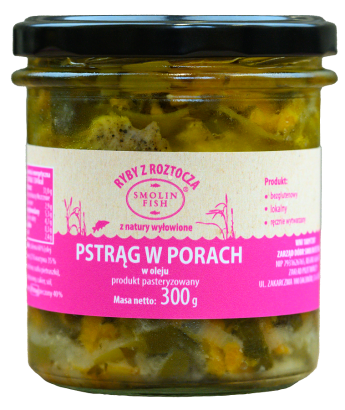 PSTRĄG W PORACH BEZGLUTENOWY 300 g - SMOLIN FISH (NA ZAMÓWIENIE)