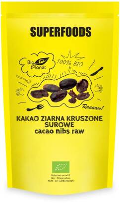 KAKAO ZIARNA KRUSZONE SUROWE BIO 250 g - BIO PLANET