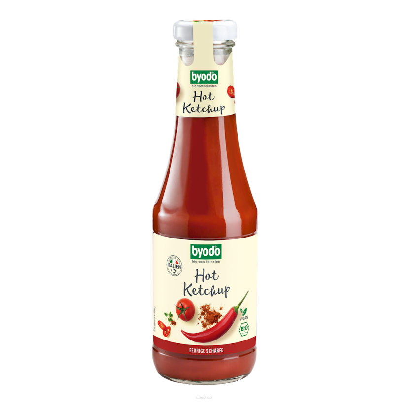 KETCHUP PIKANTNY BEZGLUTENOWY BIO 500 ml - BYODO