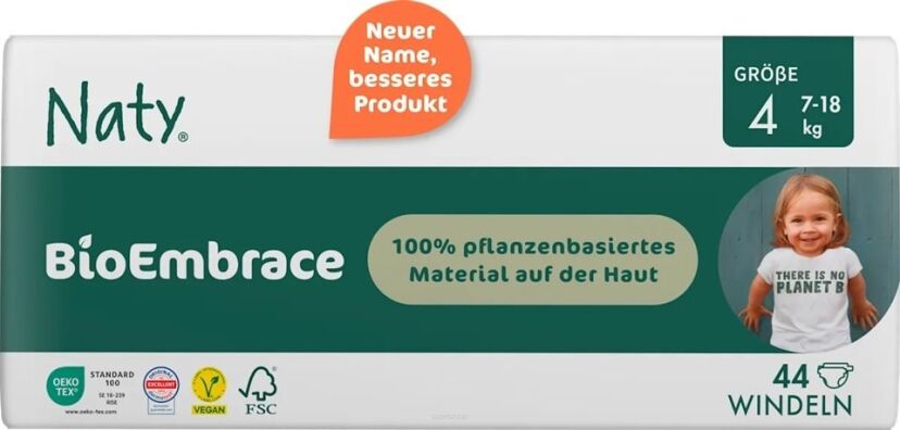 Ekologiczne pieluchy jednorazowe, rozmiar 4, 7-18 kg, 44 szt