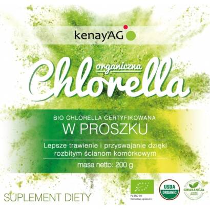 CHLORELLA ORGANICZNA W PROSZKU 200 g - KenayAg