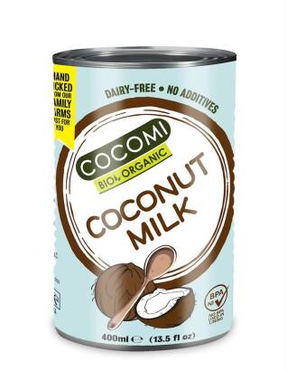 COCONUT MILK - NAPÓJ KOKOSOWY BEZ GUMY GUAR (17 % TŁUSZCZU) BIO 400 ml (PUSZKA) - COCOMI