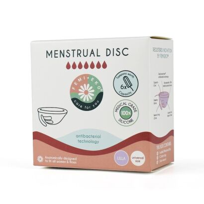DYSK MENSTRUACYJNY UNIWERSALNY ANTYBAKTERYJNY FIOLETOWY - FEMI.EKO