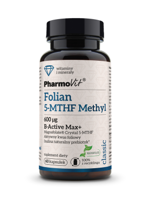 Folian 5-MTHF Methyl 600 ug B-Active Max+ 60 kaps | Classic Pharmovit
