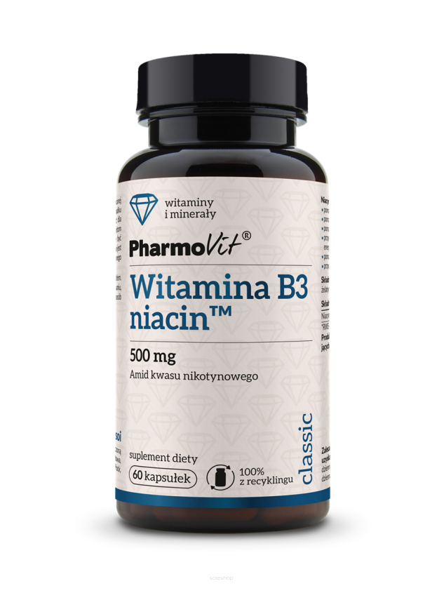 B3 niacin™ amid kwasu nikotynowego 500 mg 60 kaps | Classic Pharmovit