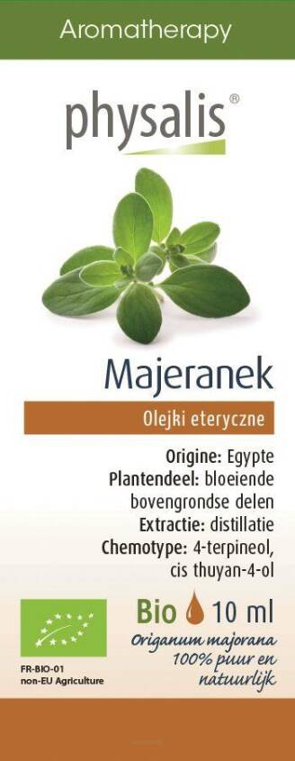 OLEJEK ETERYCZNY MAJERANEK (MARJOLAINE) BIO 10 ml - PHYSALIS