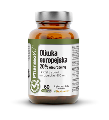 Oliwka europejska 20% oleuropeiny 60 kaps Vcaps® | Clean Label Pharmovit