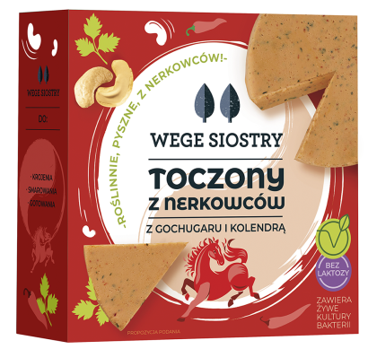 WEGAŃSKA ALTERNATYWA SERA Z ORZECHÓW NERKOWCA Z PAPRYKĄ GOCHUGARU I KOLENDRĄ BEZGLUTENOWA 140 g - WEGE SIOSTRY