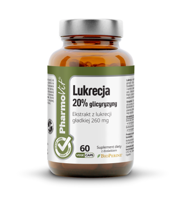 Lukrecja 20% glicyryzyny 60 kaps Vcaps® | Clean Label Pharmovit