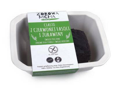 CIASTO Z CZERWONEJ FASOLI Z ŻURAWINĄ BEZGLUTENOWE 140 g - ZDROWA MICHA (NA ZAMÓWIENIE)