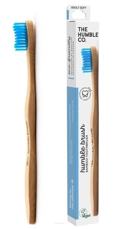 Szczoteczka do zębów, bambusowa soft niebieska 19cm