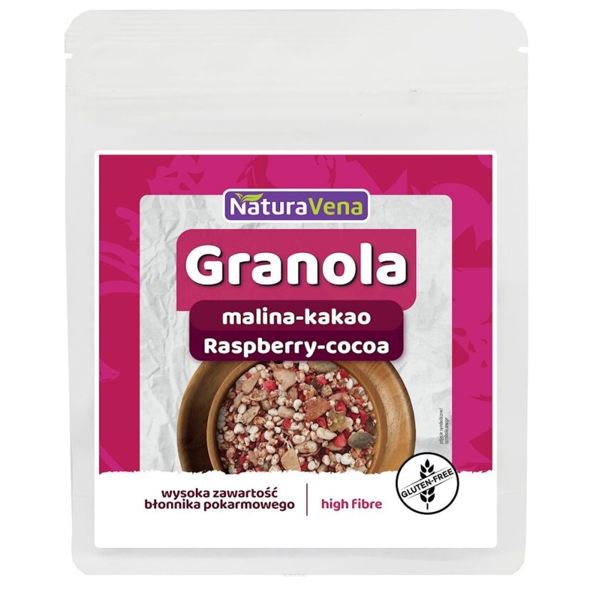 GRANOLA MALINA-KAKAO BEZGLUTENOWA 200 g - NATURAVENA