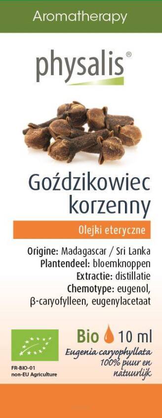 OLEJEK ETERYCZNY GOŹDZIKOWIEC KORZENNY (KRUIDNAGEL) BIO 10 ml - PHYSALIS