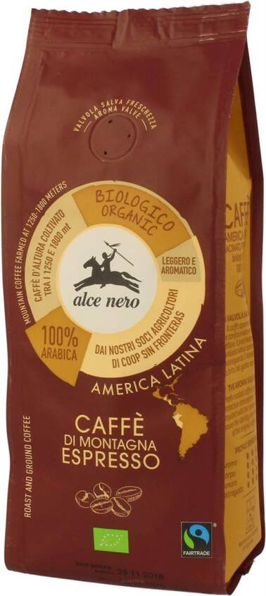 KAWA MIELONA ARABICA 100 % ESPRESSO FAIR TRADE GÓRSKA BIO 250 g - ALCE NERO