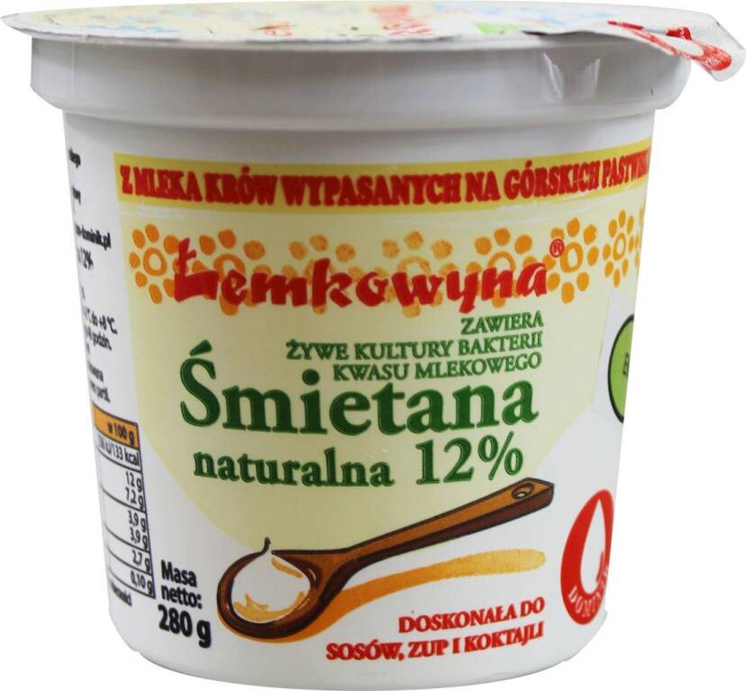 ŚMIETANA 12 % BIO 280 g - ŁEMKOWYNA